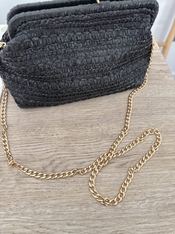 Bolso rafia negro - Imagen 2