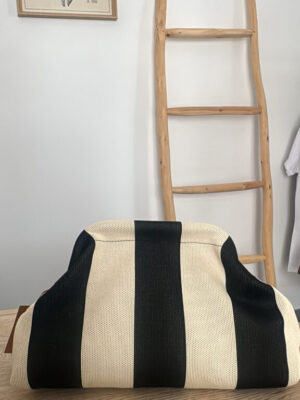 Bolsa listas negra | beige