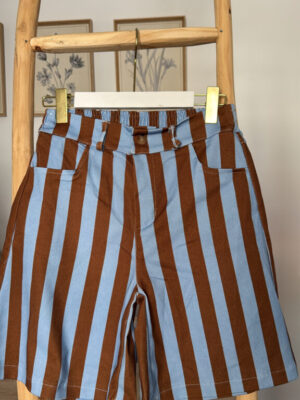 Bermuda Rayas azul choco