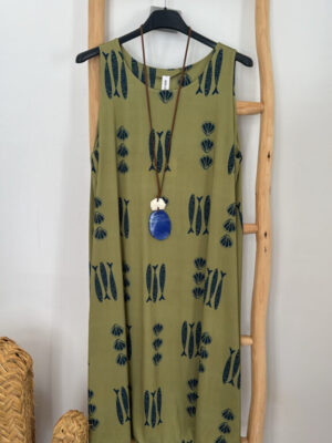 Vestido peces verde corto