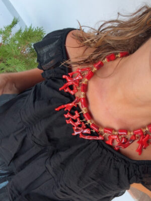 Collar corales rojo