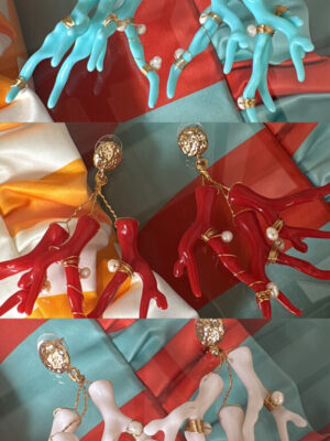 Pendientes corales rojo
