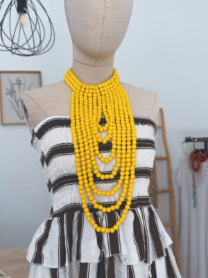 Collar cascada amarillo