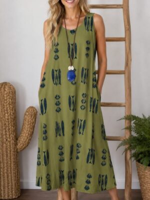 Vestido peces verde largo