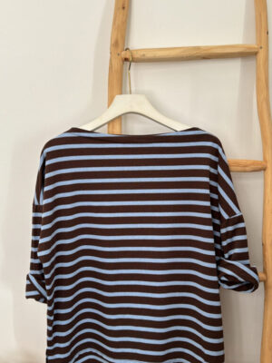 Camiseta Berta listas choco y azul