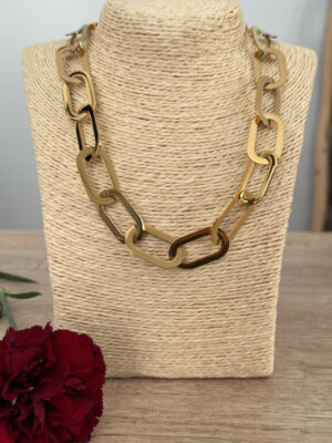 Collar Eslabón plano dorado