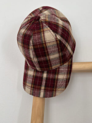 Gorra Berlín cuadros burdeos
