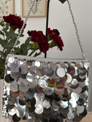 Bolso lentejuela plata